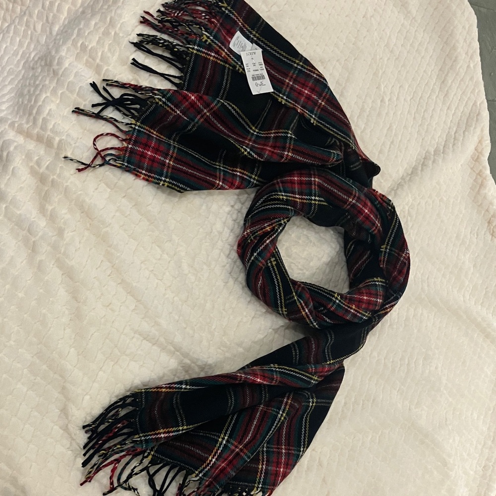 J Crew plaid  scarf NWT